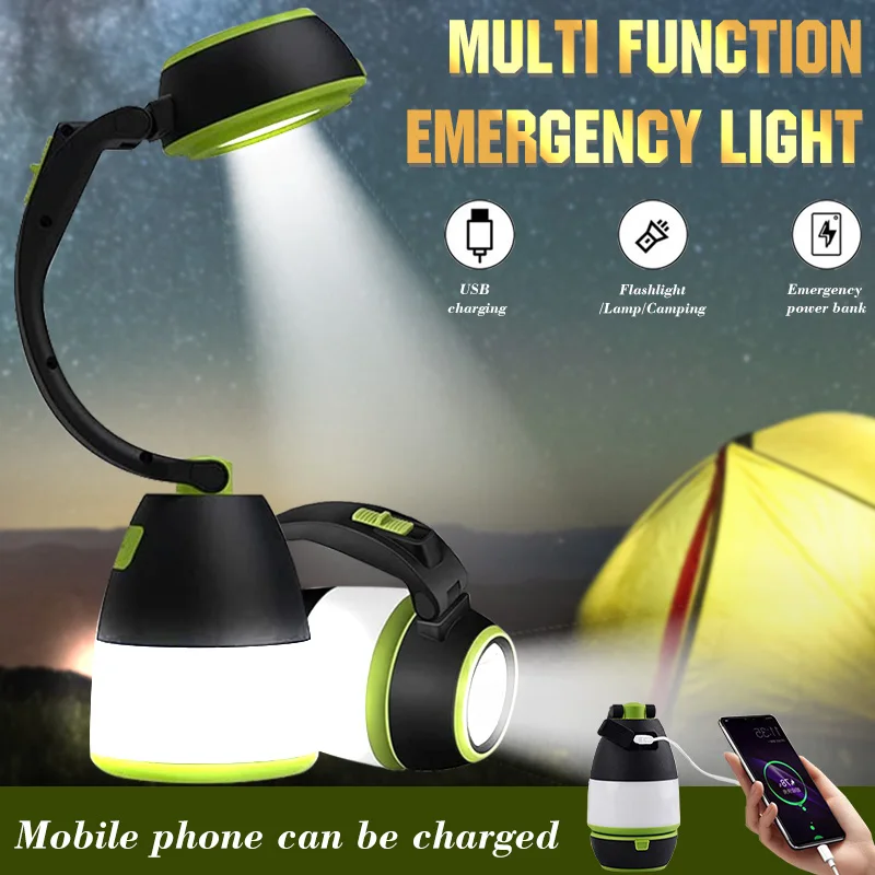 

3 In1 Multi-function LED Camping Lights Tent Lamp LED USB Rechargeable Outdoor Hiking Camping Lights Emergency Flashlight
