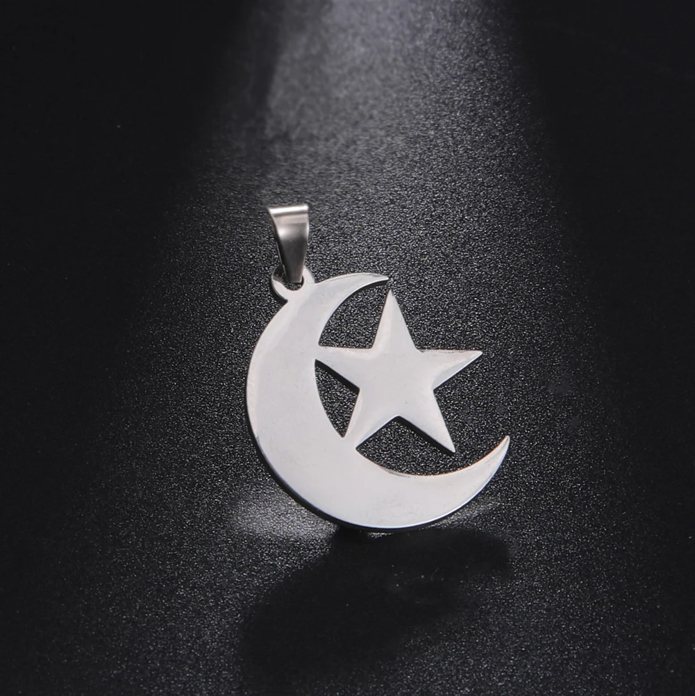 5pcs/Lot Stainless Steel Moon Star Charms For Jewelry Making Findings Whoelsale Necklace Earrings Diy Pendants Accessories