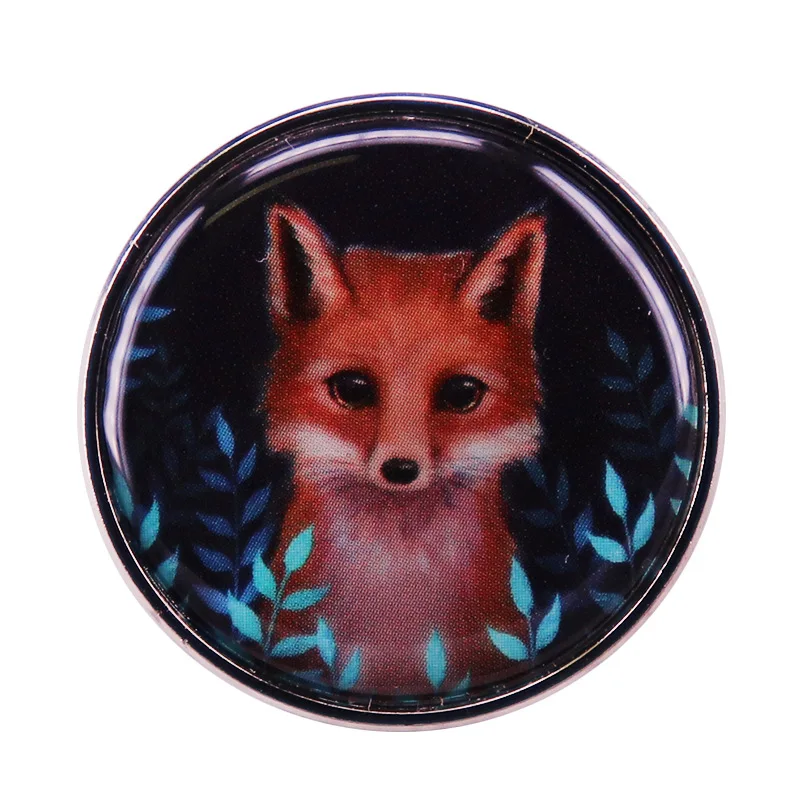 

Shrubs and Red Foxes Jewelry Gift Pin Wrap Garment Fashionable Creative Cartoon Brooch Lovely Enamel Badge Clothing Accessories
