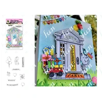 2022 new front porch party set metal cut dies stamps diy greeting card handmade work scrapbooking diary decor embossing stencils