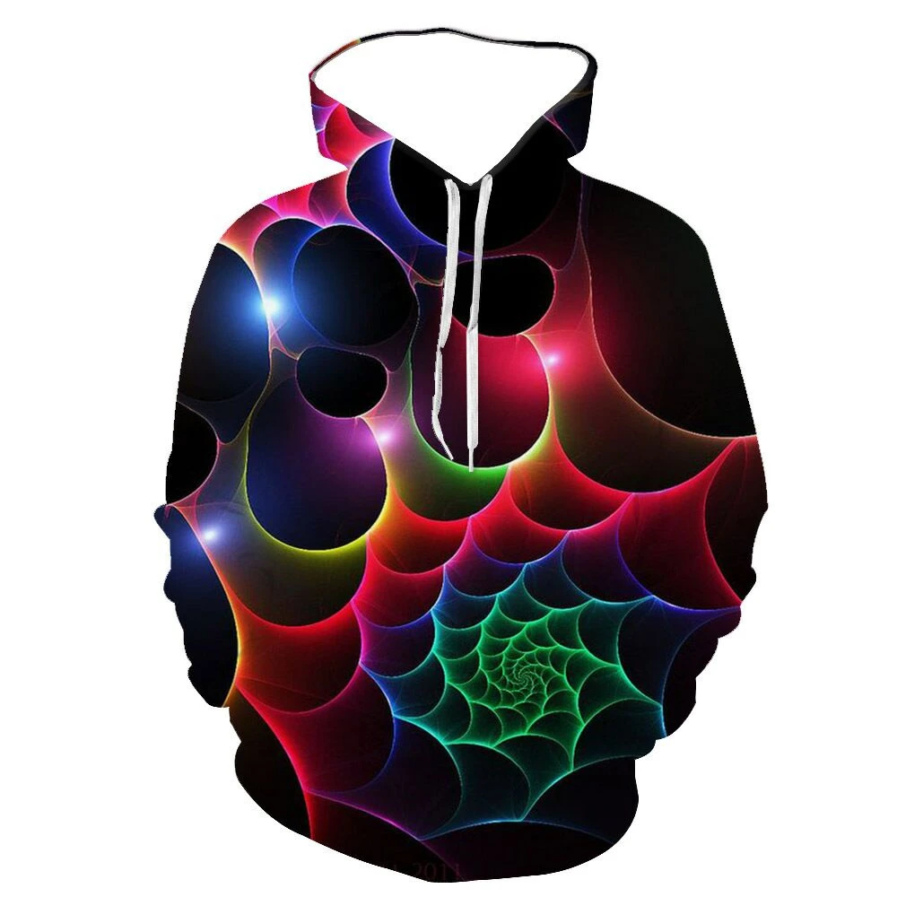 

New psychedelic colorful bubble smoke pattern 3D printed hoodie Harajuku Spring and Autumn men essential casual sweatshirt men