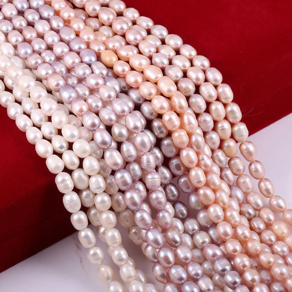 

AA Rice Shape Pearl Bead White Natural Freshwater Pearls Loose Spacer Beads for Jewelry Making DIY Necklace Bracelet Accessories