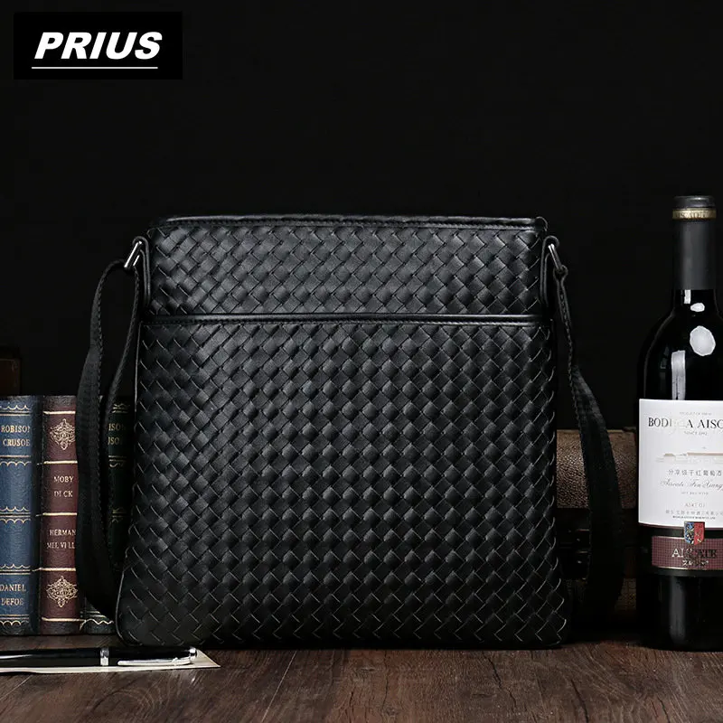 Luxury designer men's bag New woven leather shoulder bag Men's messenger bag Fashion casual messenger bag