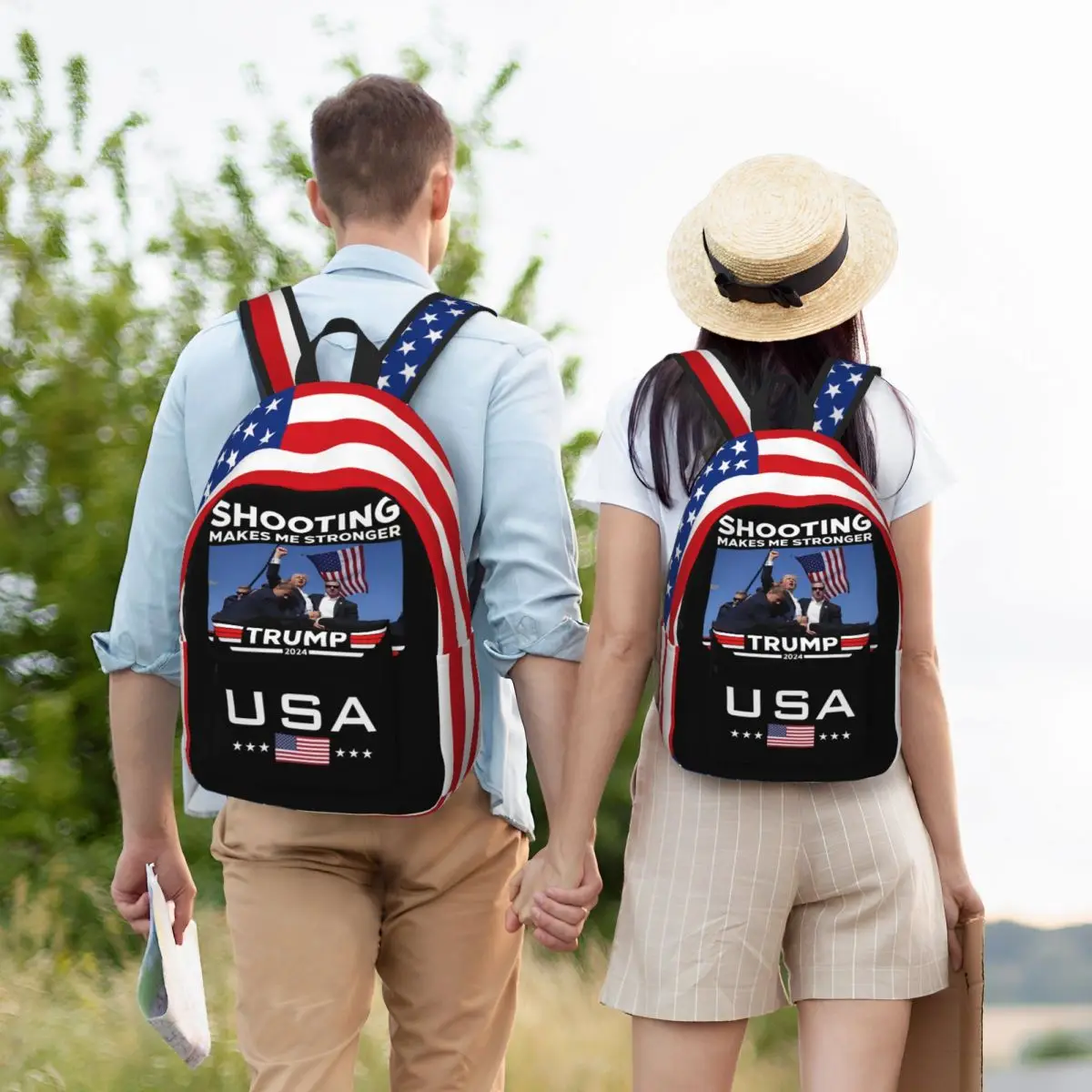 Рюкзак с изображением Трампа из сделает меня сильнее 2024 для мужчин и женщин