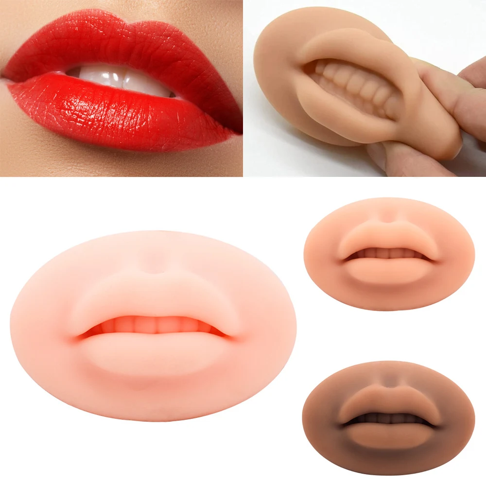 

Silicone Practice Lips Skin Reusable Solid Lip Block Beginner Training Tattoo Permanent Makeup Microblading Tattoos Accessories