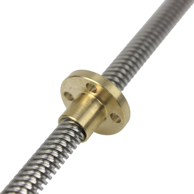 

T8 Lead Screw OD 8mm Pitch 2mm Lead 4mm Length 100-800mm Threaded Rods with Brass Nut for Reprap 3D Printer