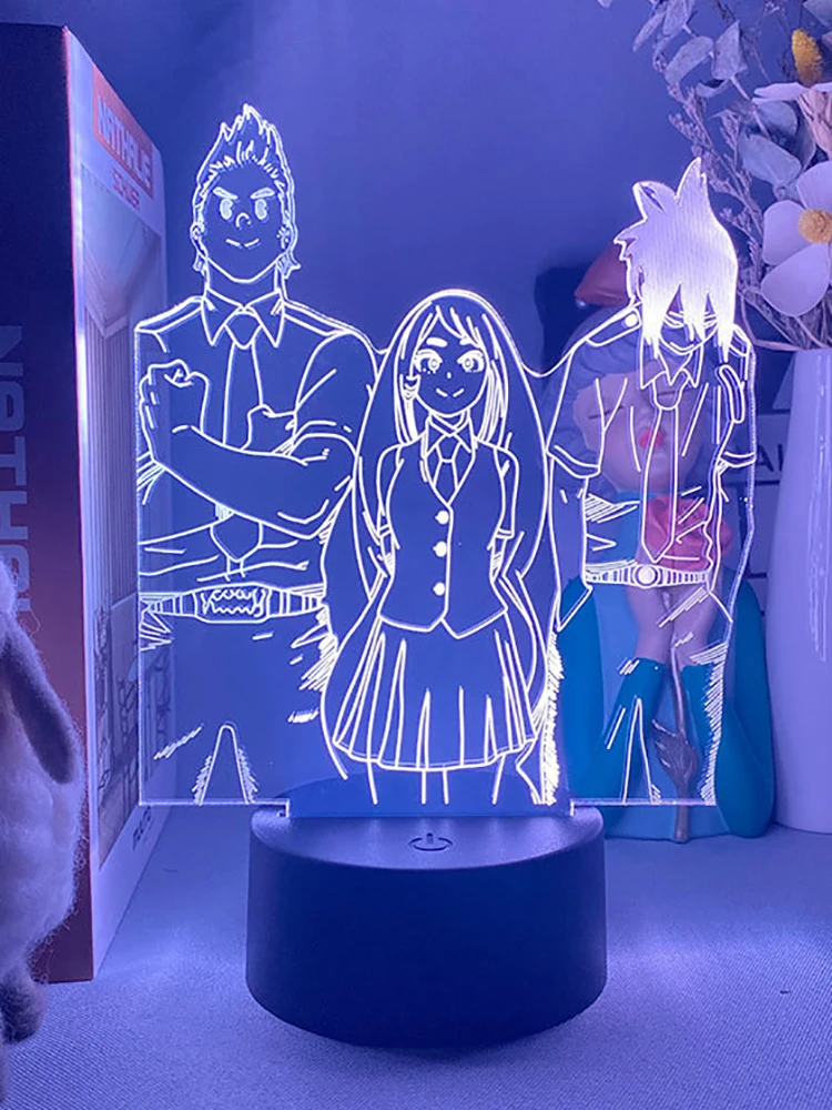 

My hero academia boku no 3d led lamp for bedroom night lights anime figure avatar room decor mange cute gift