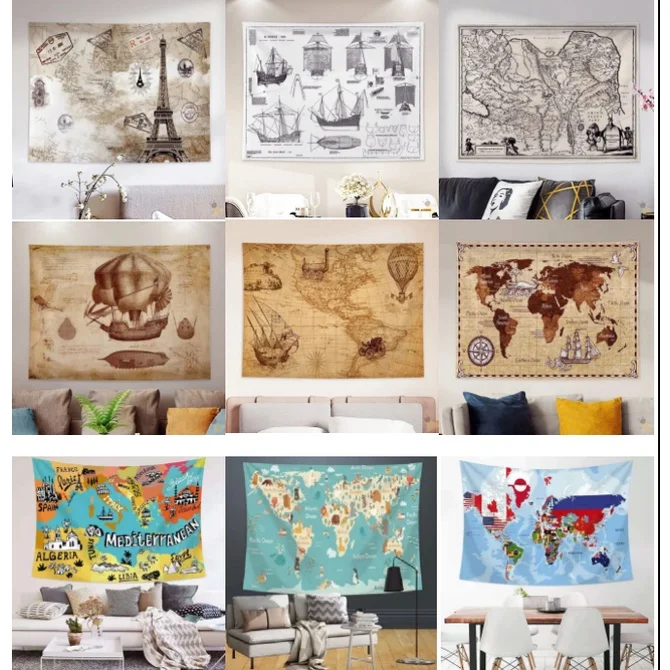 

Домашний декор, Ретро Карта мира, фотообои, Декор, комната, спальня, образование, Настенный декор