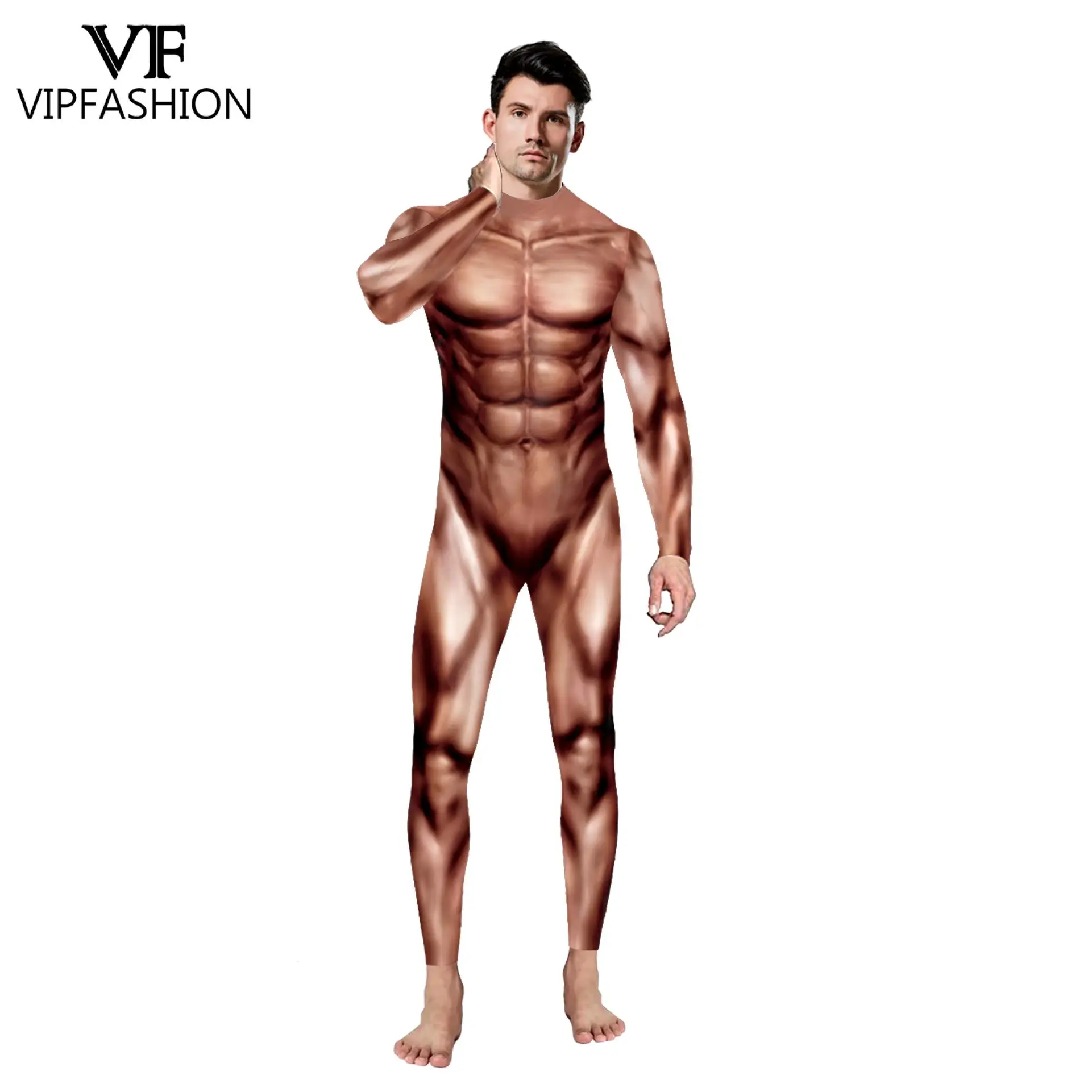 Модный костюм VIP Zentai для взрослых Мужской Забавный комбинезон с 3D рисунком