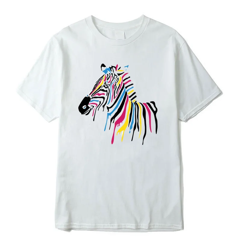 

Cartoon Harajuku Short-sleeved Women's T-shirt Zebra Print T-shirt Casual Graphic T-shirt O-neck Top T-shirt Female