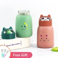 cute glass water bottle for girl 360ml mini tumbler school children drink kettle portable creative kawaii cup cartoon travel mug