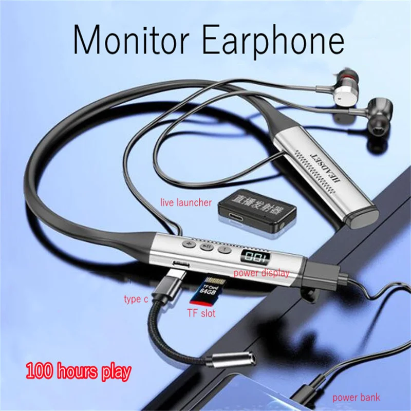 

Headphones 100 Hours Monitor Headset Mobile Power Mini Ear Return Audio Mixing Type C Earphone Power Display Sound Card Launche
