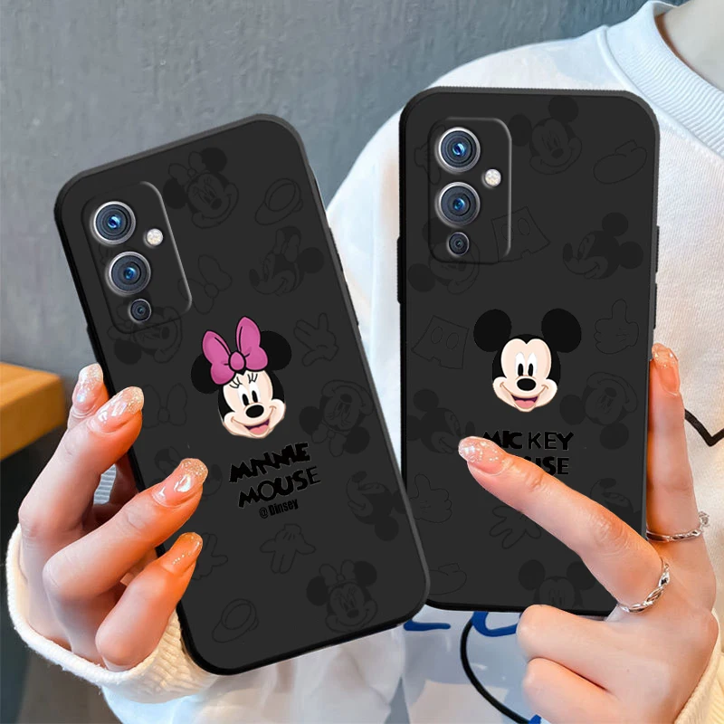 

Disney luxury Mickey Minnie Phone Case For OnePlus 10 9 RT R 8 7 6 T Pro 5G Nord 2 N10 N100 CE CE2 N20 N200 Black Cover