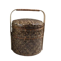 fine woven tea set storage basket moon cake basket food container bamboo multi layer shopping cabas gift packaging basket