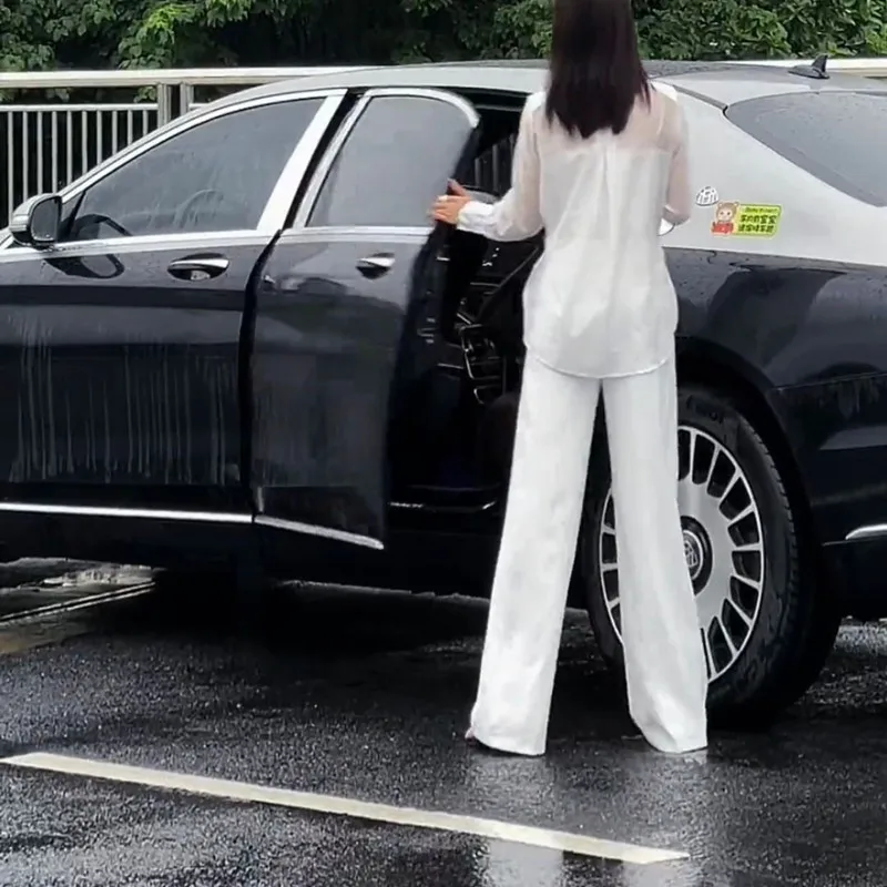 Женский костюм с широкими штанинами летняя белая сценическая одежда 2 шт./компл. |