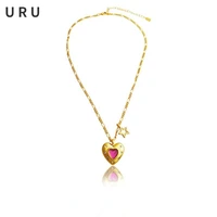 fashion jewelry heart pendant necklace 2022 new trend high quality shiny crystal chain necklace for women party gifts