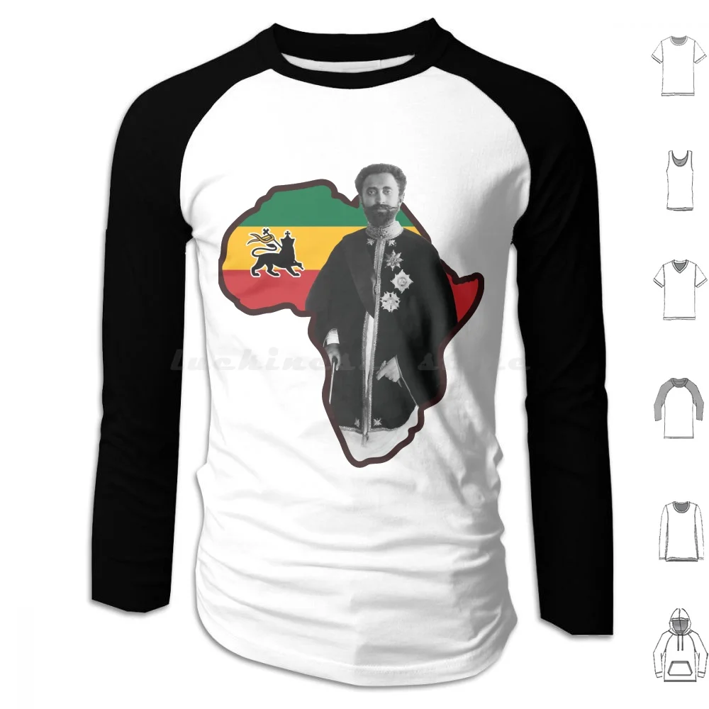 

Peace Haile Selassie I With African Map Design Hoodies Long Sleeve Peace Haile Selassie I With African Map Design Haile