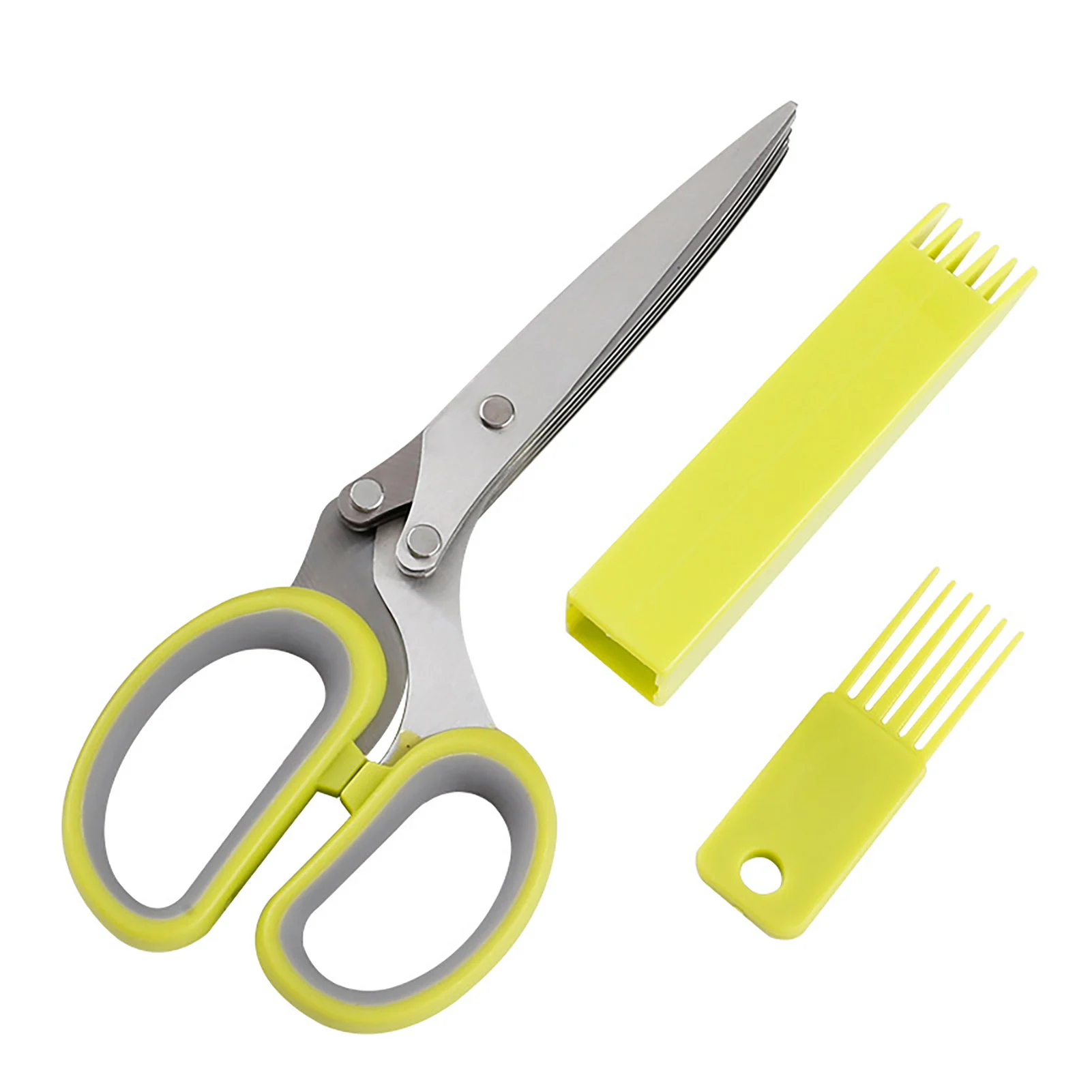 

Five-Layer Cut Shredded Food Scissors With Safety Cover and Cleaning Brush for Birthday Gifts New Year's Gifts
