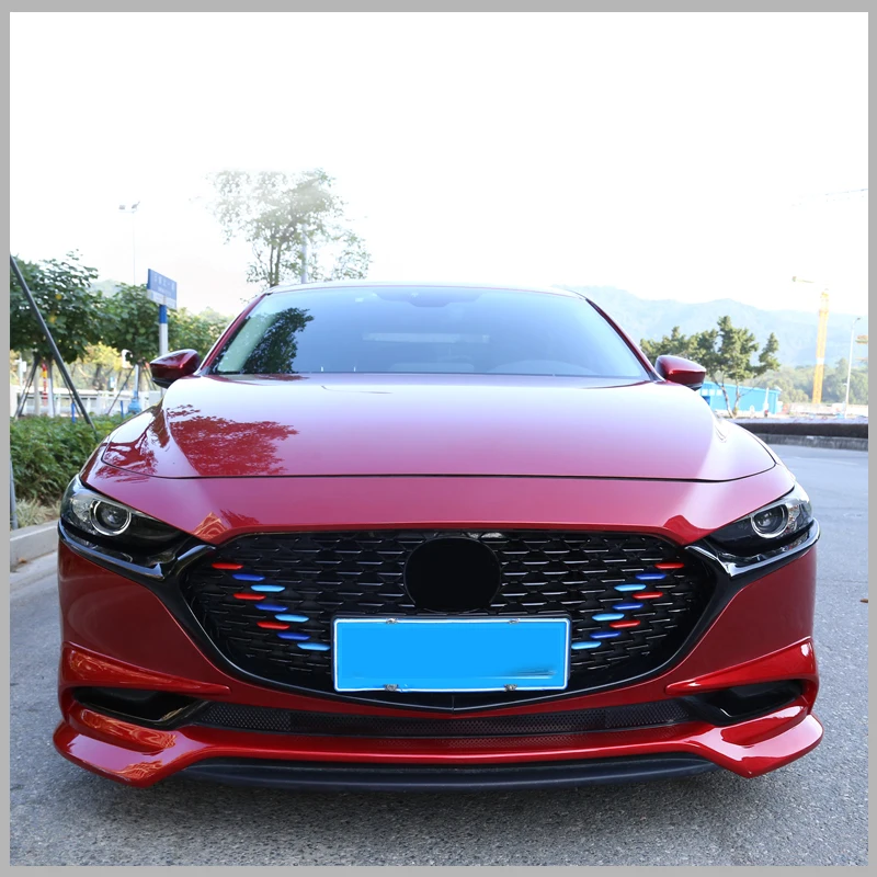 

ABS 3 Colors Car Front Grille Protective Cover Middle Mesh Trim Exterior Accessories Fit For Mazda 3 Axela BP Sedan 2019 2020