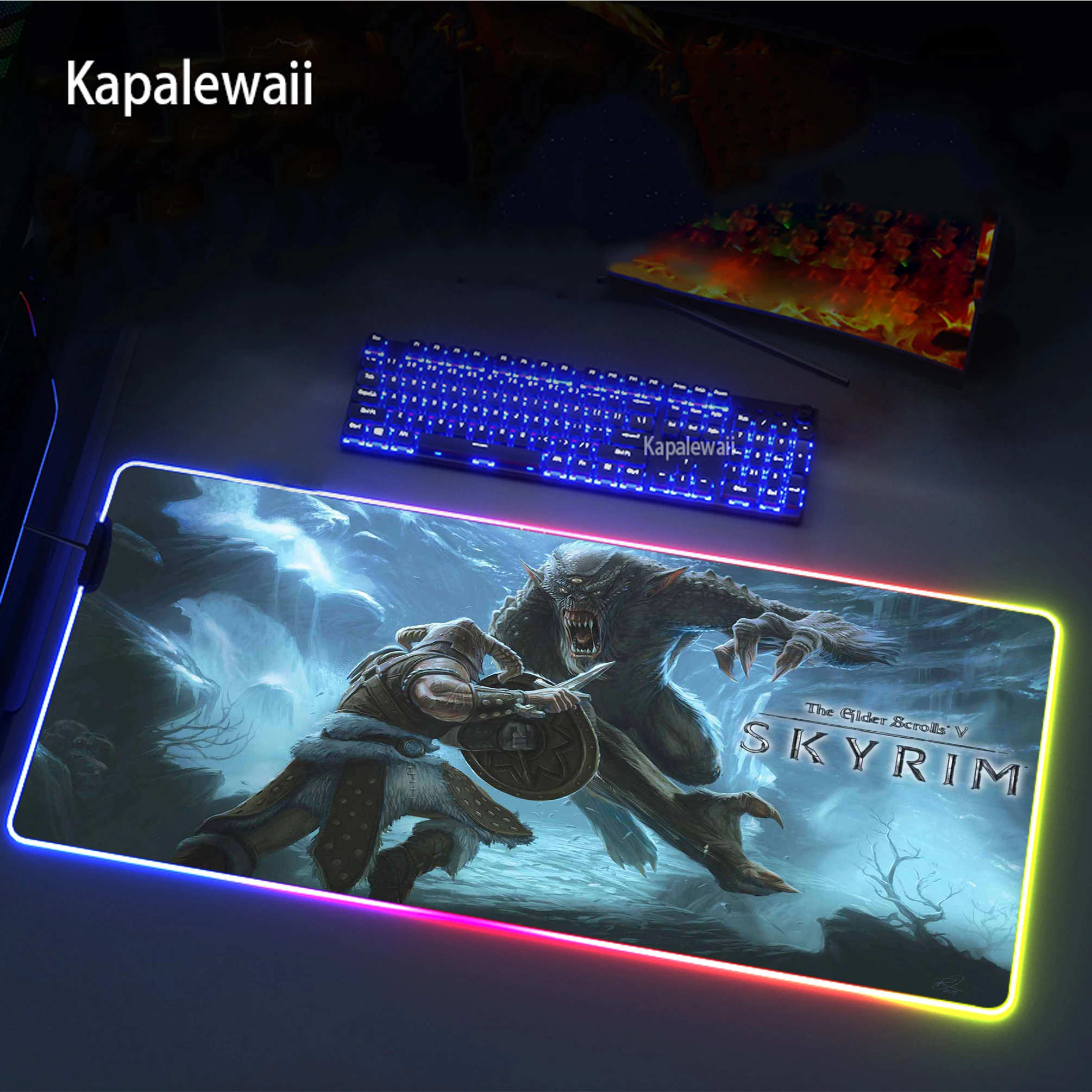 

The Elder Scrolls V Skyrim RGB Mouse Pad Computer Mouse Pad Large XXL Desk Mause Mat Keyboard Mouse Carpet Desk Play Mat Pads
