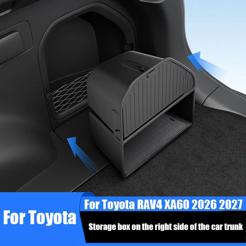 Фото Для Toyota RAV4 XA50 XA60 Wildlander 2021-2027: Многоуровневый органайзер для хранения в правой стороне багажника №1