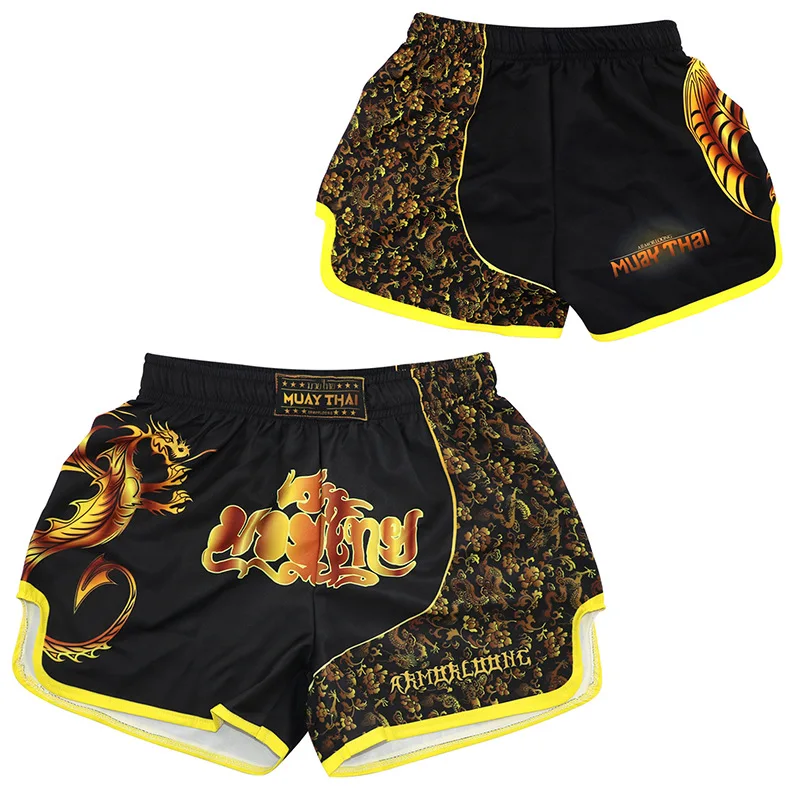 Dragon Muay Thai Shorts MMA Rashguard Shirts Men Kid Martial Arts Bjj Sanda Boxing Training Clothes Kickboxing T Shirt Pants Set