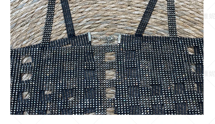 Женский комплект из 2 предметов ромбовидный Блестящий кроп-топ с бриллиантами