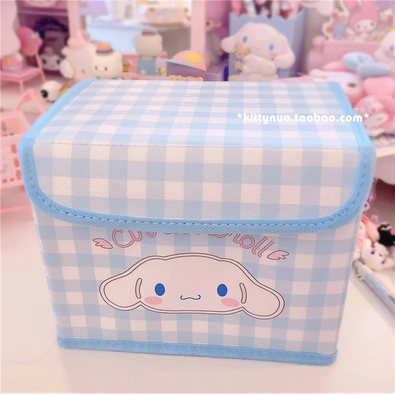 Милый мультяшный сетчатый ящик для хранения с крышкой My Melody Cinnamoroll Kuromi Purin Dog Аниме