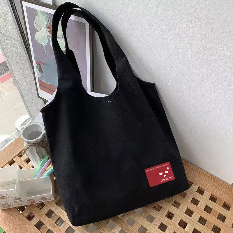 

Ladies Shopping Bag All-match Fashion Series Handbag Foldable Reusable Cloth Shopper Harajuku Style Bag Student Canvas Tote Bag
