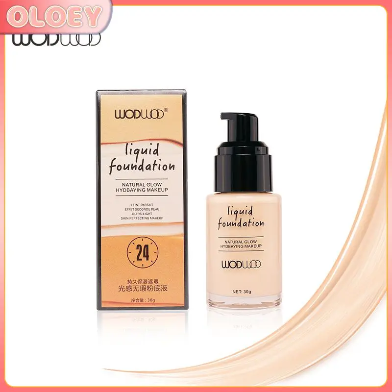 

8h Liquid Foundation Long Lasting Natural High Covering Skin-friendly Brighten Invisible Pores Cosmetics Women Makeup Maquiagem