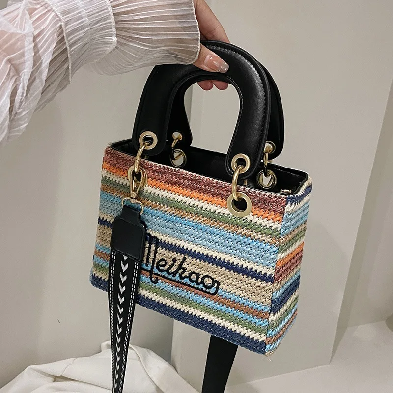 

HAEX Fashion Summer Beach Handbags Female New Style Colorful Women's Bag 2022 Trend Embroidery Crossbody Shoulder Bolso Mujer