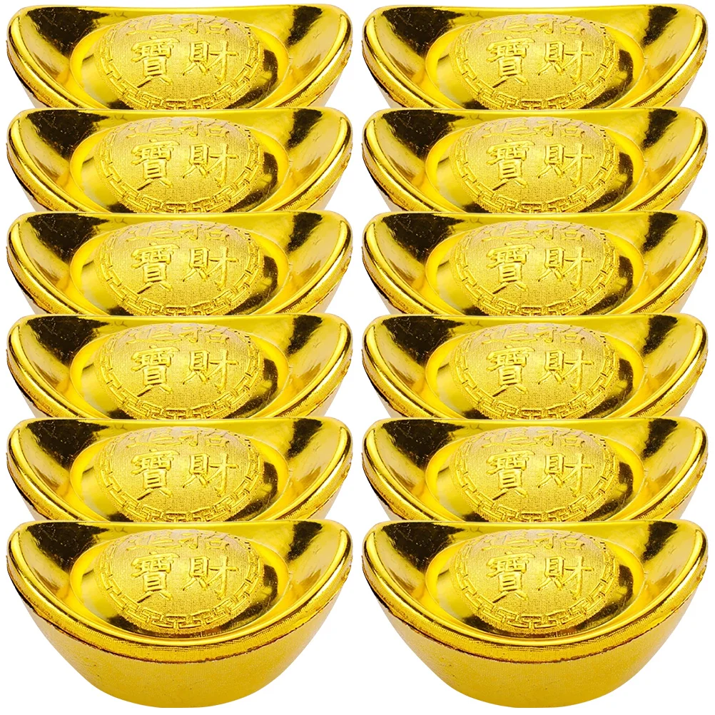

Box Ingot Chinese Lucky Decor Golden Candy Yuan Money Wealth Bao Treasure Gold Figurine Fengshui Spring Porsperity Figurines