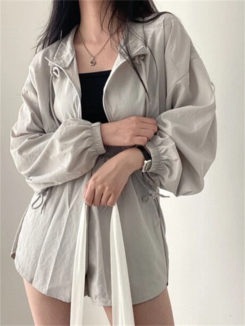 

Alien Kitty Chic Casual Sports Women Suits Stylish New High Waist Coats 2022 Summer New OL Cotton Loose Slim Wide Leg Shorts