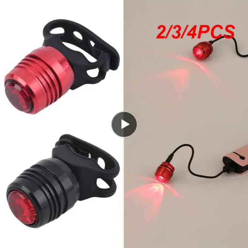 

2/3/4PCS Mtb Bike Lamp 3 Gear Lighting Modes Bike Rear Light Protable Usb Rechargeable Cycling Tail Light Warning Light