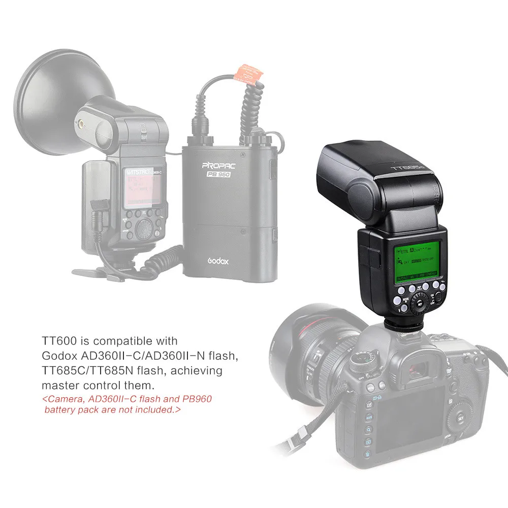 Godox TT600 2.4G Wireless GN60 Master/Slave Camera Flash Speedlite Speedlight for Canon Nikon Pentax Olympus Fujifilm | Электроника