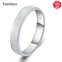 yanleyu fashion frosted couple rings original 925 silver color engagement jewelry anniversary gift for lovers pr250