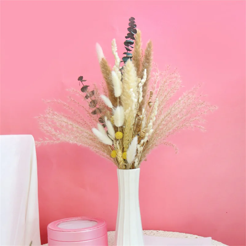 

DIY Natural Dried Eucalyptus Bunny Tail Grass Boho Fluffy Decorative Wedding Flower Bouquet Gift Accessories For Home Decor