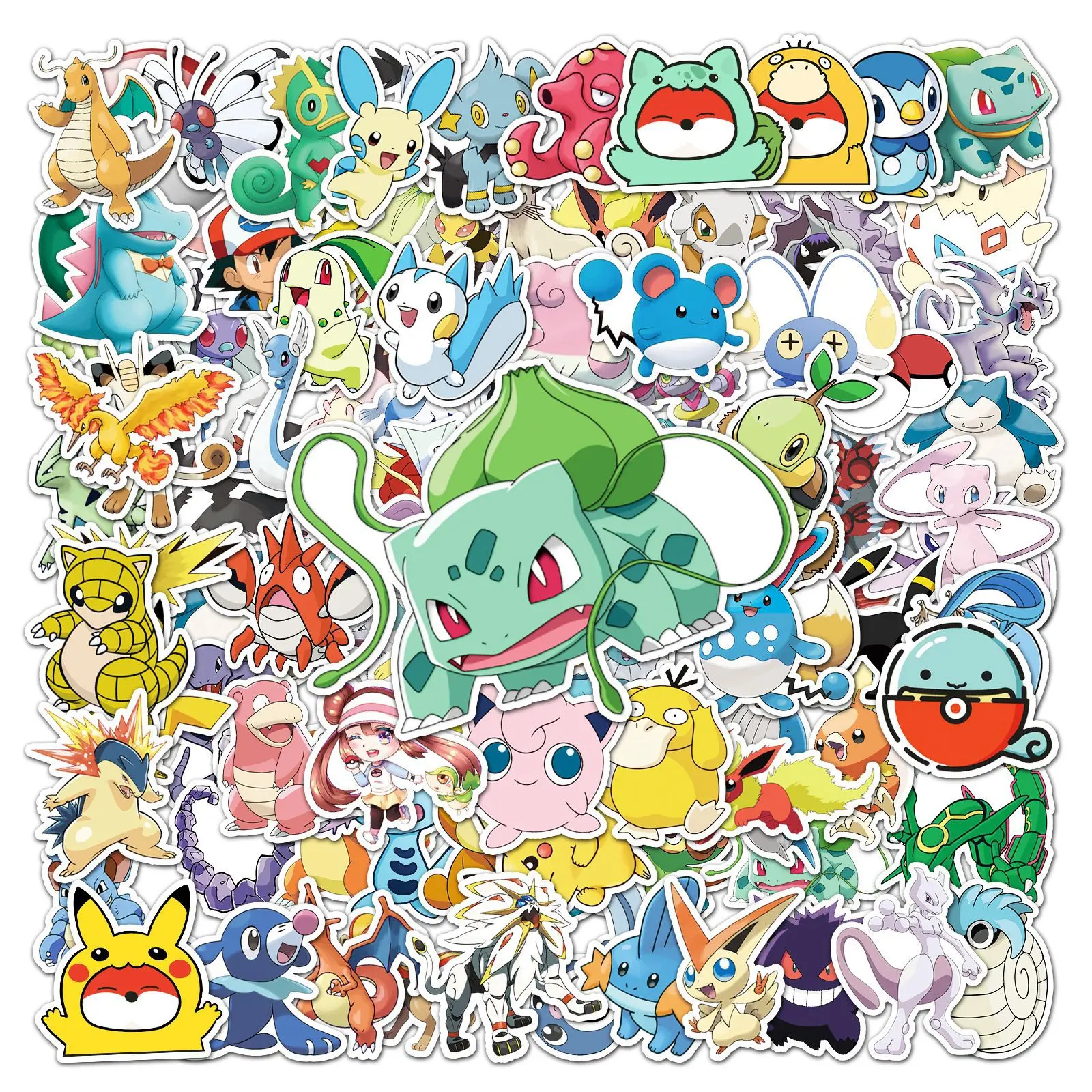 

100PCS Pokemon Stickers Cartoon Anime Sticker for Laptop Notebook Skateboard Decal Waterproof Sticker Home Wall Decoration