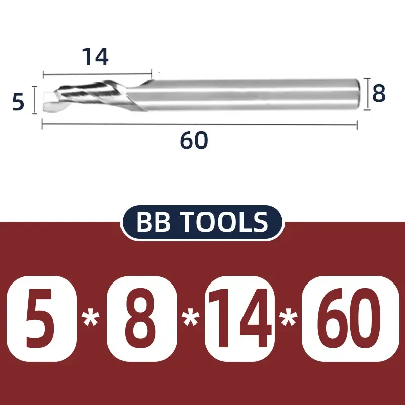 Фреза BB 1-зубая концевая из быстрорежущей стали 3-10 мм