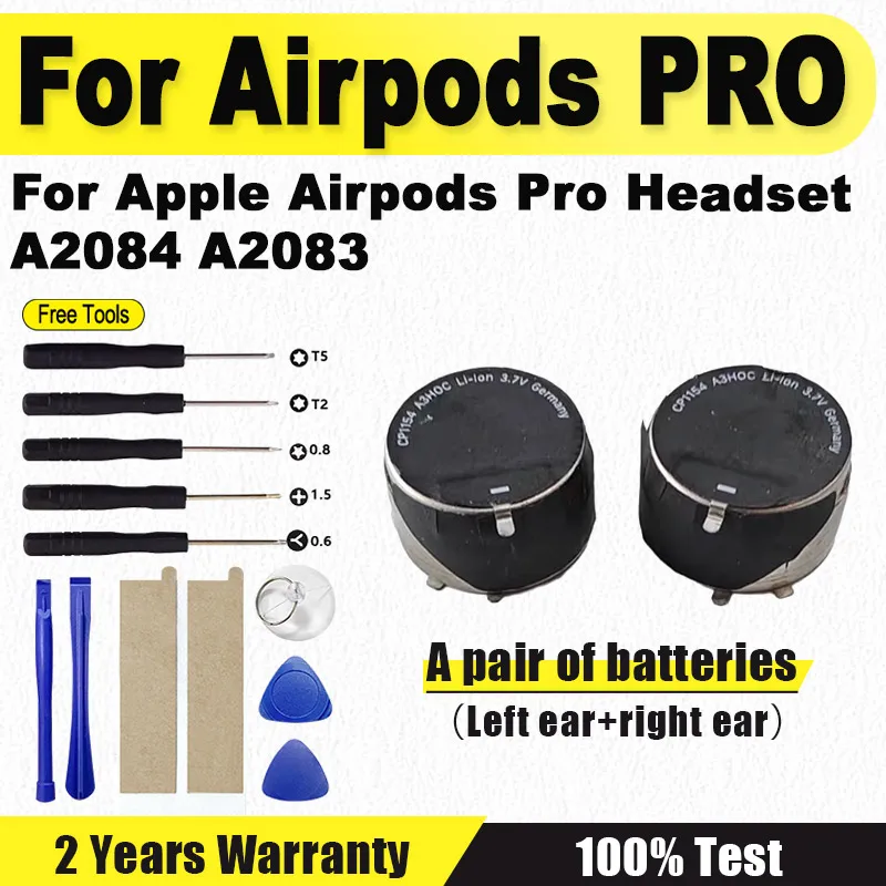 Фото CP1154 3,7 В сменный аккумулятор для Apple Airpods PRO A2084 A2083 A2190 airpods pro air pods pro Сменные аккумуляторы Batteria + инструмент №2