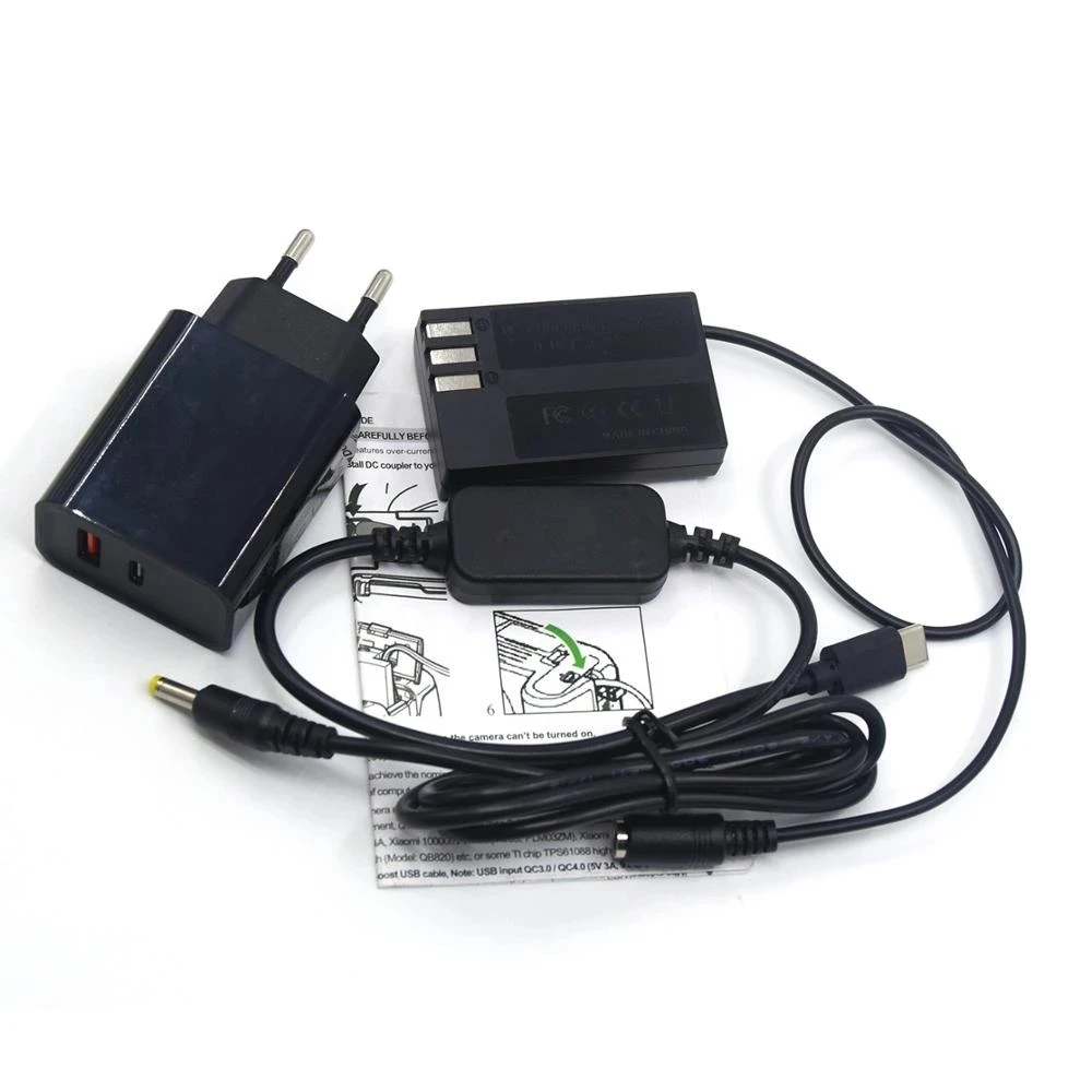 

D-LI109 Dummy Battery PD Charger+USB Type-C Charger Cable+D-DC128 DC Coupler For Pentax K-70 K-50 K-30 K-R K-2 K-S1 K-S2 Camera