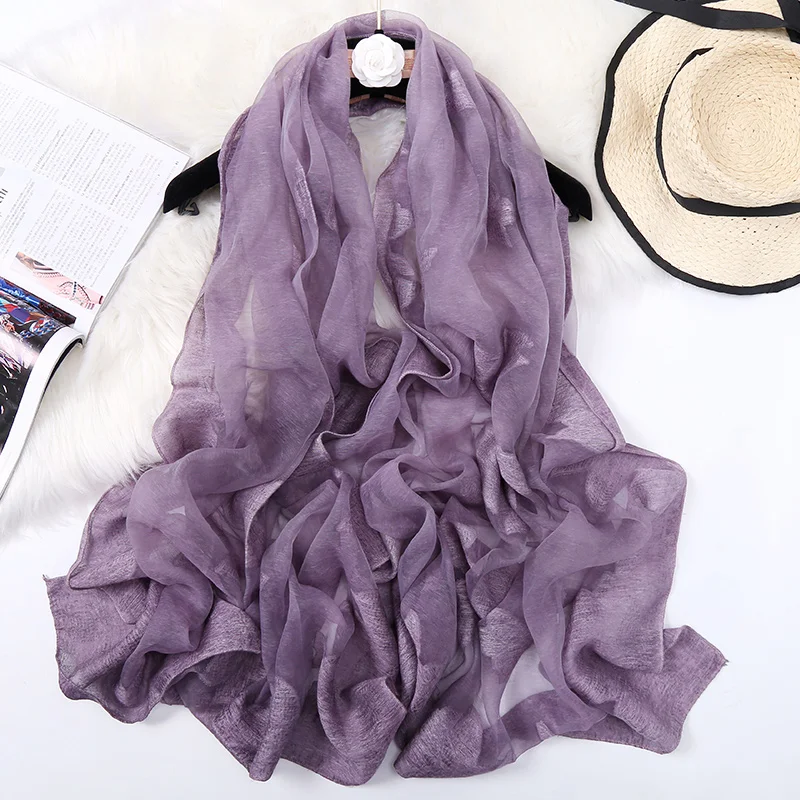 

silk scarf fashion tulle scarf women's shawl scarf summer Black
