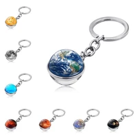 car double sided glass ball key chain for ford focus 2 3 4 fiesta mondeo kuga citroen c4 c5 c3 for skoda octavia 2 a7 a5