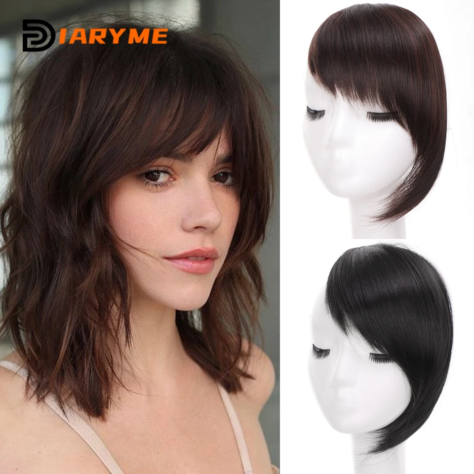 

Synthetic Bangs Hair Accessories Side Fringe Hair Extensions Female Hair Bangs Black Brown Wig False Bangs With Clips Natural Ha