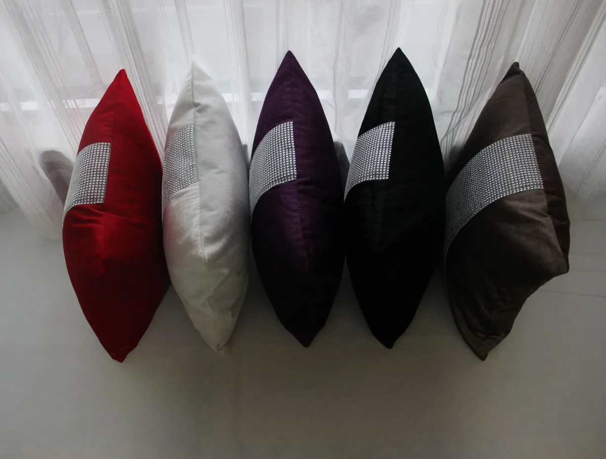 

Bright Diamond Pillow Sofa Cushion Living Room Simple Ice Flower Velvet Simple European Model Room Pillow Cover Home Cushion