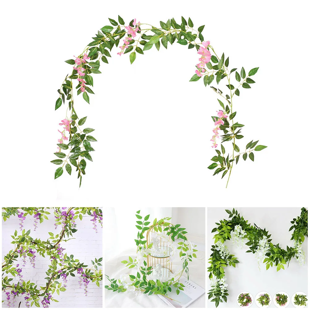

Fake Lvy Wisteria Flowers Artificial Plant Vine Garland For Room Garden Decorations Wedding Arch Floral Decor