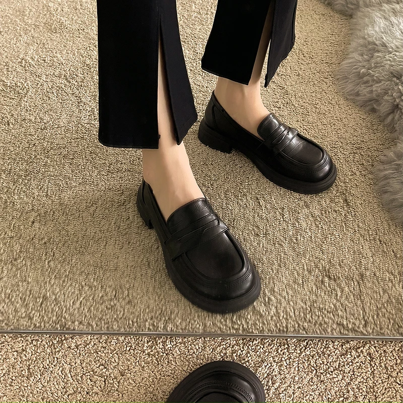 

Туфли-оксфорды женские с мехом, лоферы на платформе, круглый носок, повседневная обувь в британском стиле, кроссовки, клоги, лето-осень