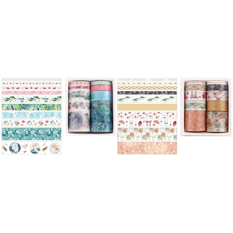 

20Pcs Decorative Kawaii Washi Tape Set Japanese Paper Stickers Japanese Stationery Scrapbooking - 10Pcs B & 10Pcs H