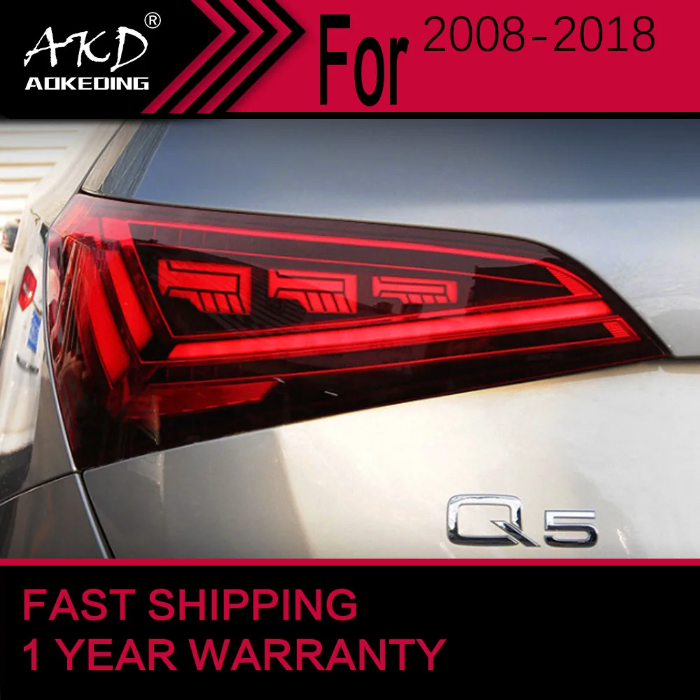 

Автомобильный Стайлинг, задний фонарь для Audi Q5 Q5l, задние фонари 2008-2018 Q5, задний светодиодный фонарь, светодиодный динамический сигнал поворота, тормоз, Задний сигнал, авто