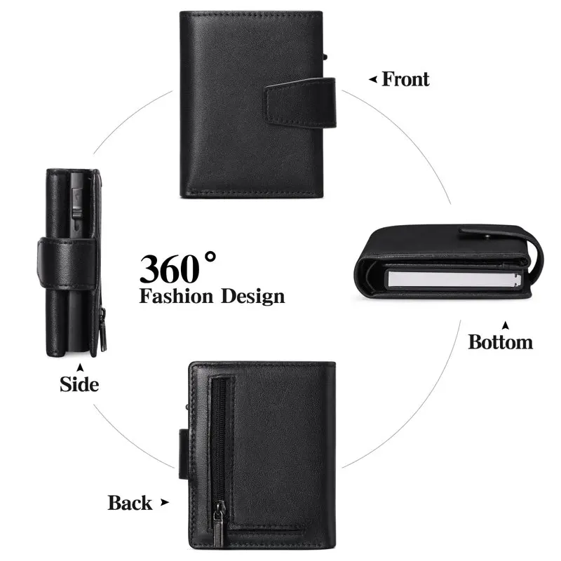 Pop up Wallet for Men Card Holder RFID Blocking  Wallets Minimalist Card Case with Coin Pocket